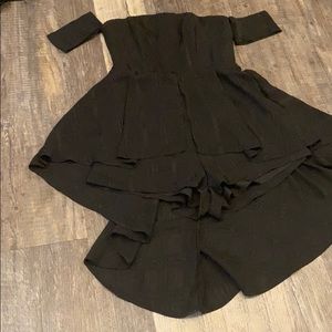 black off the shoulder dress